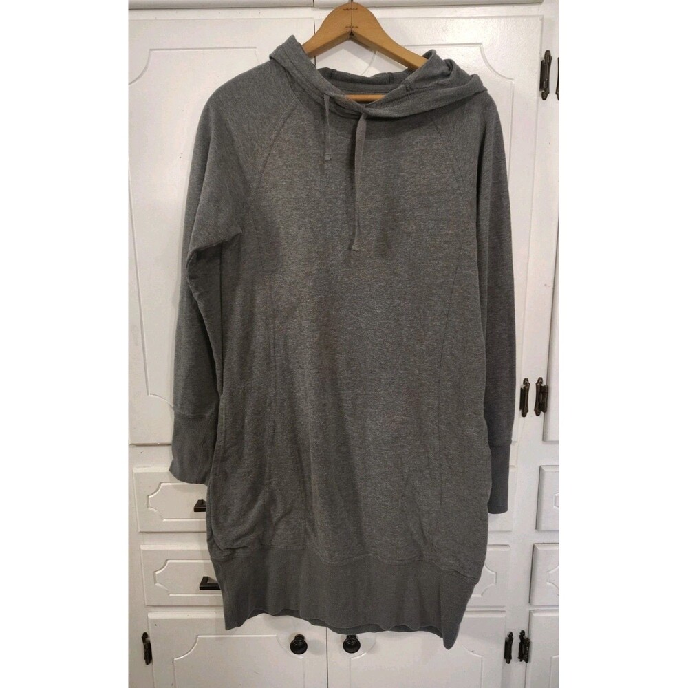 Toad&Co Hemp Organic Cotton Epiq 1/4 Zip Longsleeve Sweat Dress Outdoor Gray Med